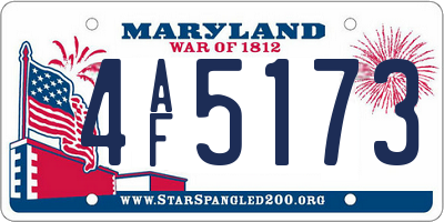 MD license plate 4AF5173