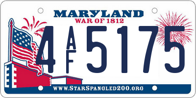 MD license plate 4AF5175