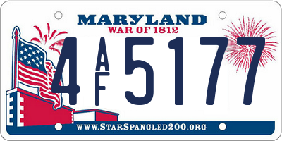MD license plate 4AF5177