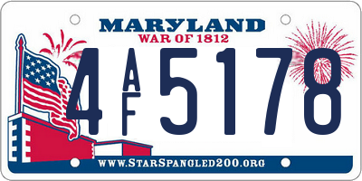 MD license plate 4AF5178