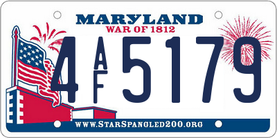 MD license plate 4AF5179
