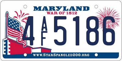 MD license plate 4AF5186