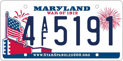MD license plate 4AF5191