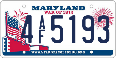 MD license plate 4AF5193
