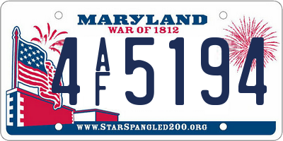 MD license plate 4AF5194