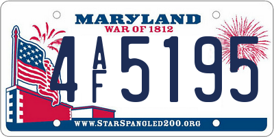 MD license plate 4AF5195