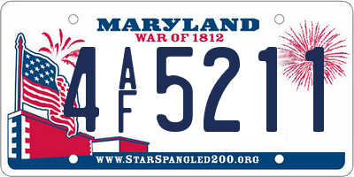 MD license plate 4AF5211