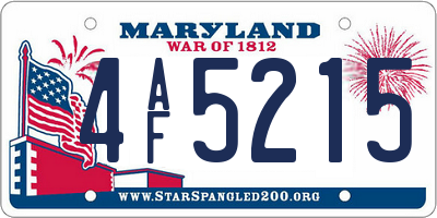MD license plate 4AF5215