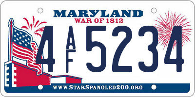 MD license plate 4AF5234