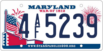 MD license plate 4AF5239