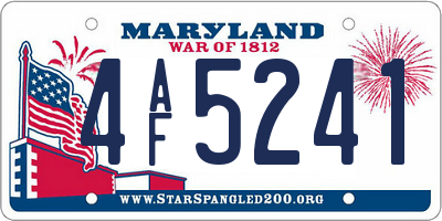 MD license plate 4AF5241