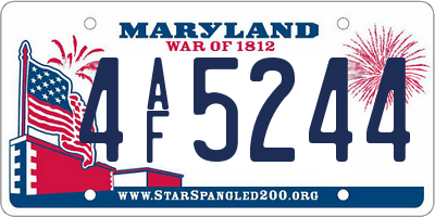 MD license plate 4AF5244