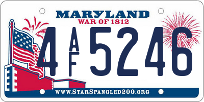 MD license plate 4AF5246