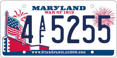 MD license plate 4AF5255
