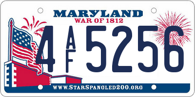 MD license plate 4AF5256