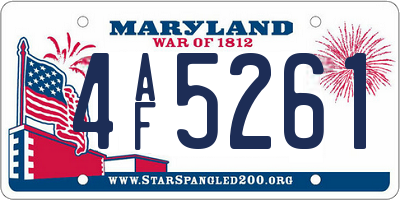 MD license plate 4AF5261