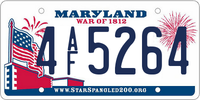 MD license plate 4AF5264