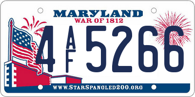 MD license plate 4AF5266