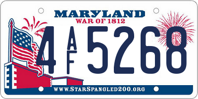 MD license plate 4AF5268