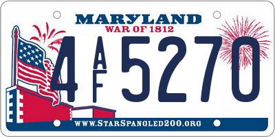 MD license plate 4AF5270