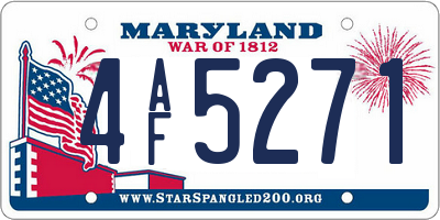 MD license plate 4AF5271