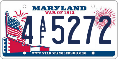 MD license plate 4AF5272