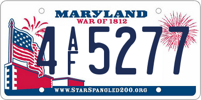 MD license plate 4AF5277