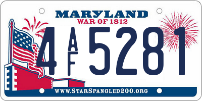 MD license plate 4AF5281