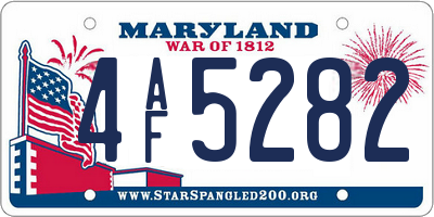 MD license plate 4AF5282