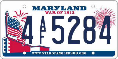MD license plate 4AF5284