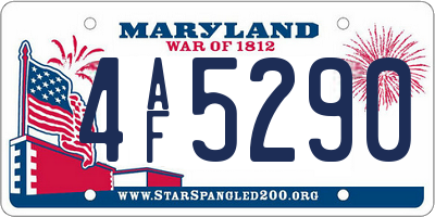 MD license plate 4AF5290