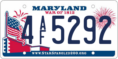MD license plate 4AF5292