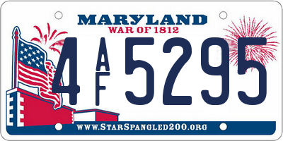MD license plate 4AF5295
