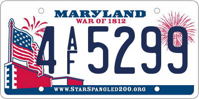 MD license plate 4AF5299