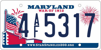 MD license plate 4AF5317