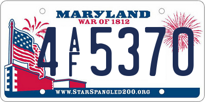 MD license plate 4AF5370