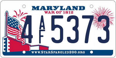 MD license plate 4AF5373