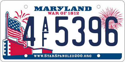 MD license plate 4AF5396
