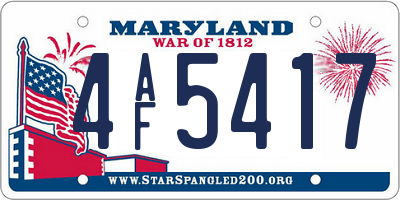 MD license plate 4AF5417