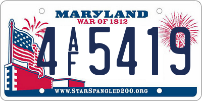 MD license plate 4AF5419