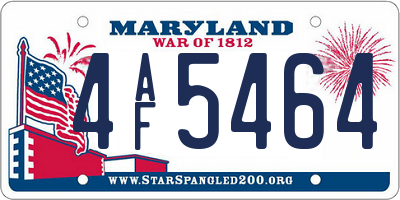 MD license plate 4AF5464