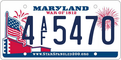 MD license plate 4AF5470