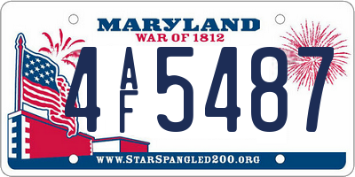 MD license plate 4AF5487