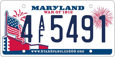 MD license plate 4AF5491