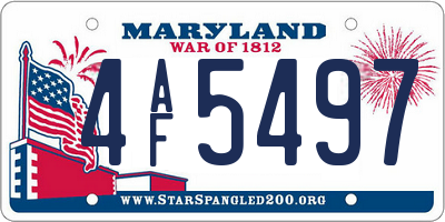 MD license plate 4AF5497