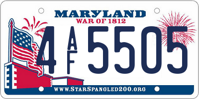 MD license plate 4AF5505