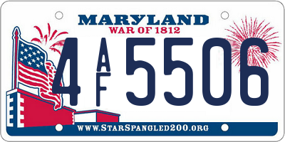 MD license plate 4AF5506