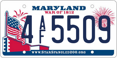 MD license plate 4AF5509