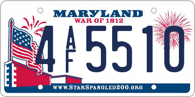 MD license plate 4AF5510