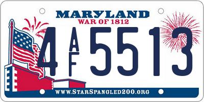 MD license plate 4AF5513